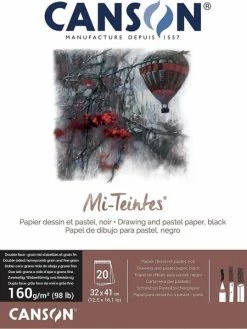 Canson Bloc De Papier "Mi-Teintes" - 320 X 410 Mm - Noir