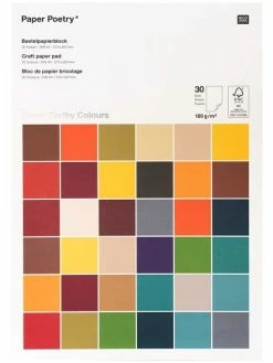 Bloc De Papier Scrapbooking Uni Rico Design - Couleurs Automnales - Format A4 - 30 Feuilles