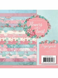 Find It™ Bloc De Papier - Yvonne Créations - Flowers With A Twist 15 X 15 Cm