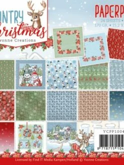 Find It™ Bloc De Papier - Yvonne Créations - Wintry Christmas 15 X 15 Cm - YCPP10040