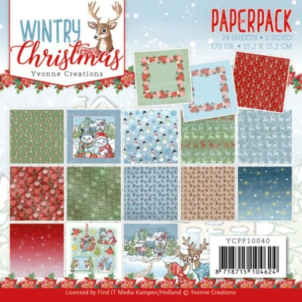 Find It™ Bloc De Papier - Yvonne Créations - Wintry Christmas 15 X 15 Cm - YCPP10040 1 Find It™ Bloc De Papier - Yvonne Créations - Wintry Christmas 15 X 15 Cm - YCPP10040