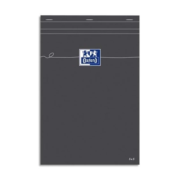 Oxford Bloc Notes - A4 - 160 Pages - Quadrillé 5x5 - Gris 1 Oxford Bloc Notes - A4 - 160 Pages - Quadrillé 5x5 - Gris