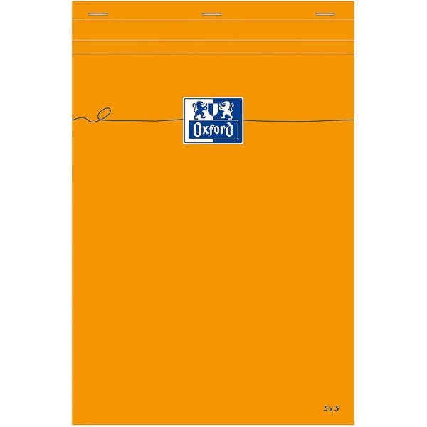 Oxford Bloc Notes - A4 - 160 Pages - Quadrillé 5x5 - Orange 1 Oxford Bloc Notes - A4 - 160 Pages - Quadrillé 5x5 - Orange