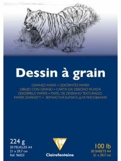 Bloc Papier Dessin "à Grain", A4, 224 G./m² - Clairefontaine