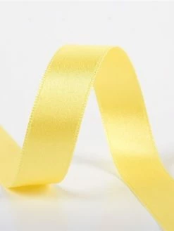 STP Bobine 25m Ruban Satin Double Face Jaune Pale (8mm)