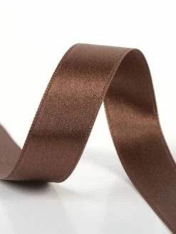 STP Bobine 25m Ruban Satin Double Face Marron Chocolat (25mm)
