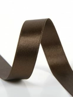 STP Bobine 25m Ruban Satin Double Face Marron Foncé (8mm)