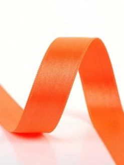 STP Bobine 25m Ruban Satin Double Face Orange Fluo (50mm)