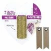 Graine Créative Bobine De Ficelle Métallisée Dorée 25 M + 20 étiquettes Kraft Fanion