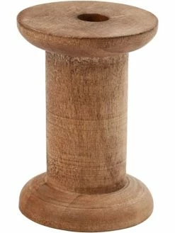 Creativ Company Bobines En Bois Foncé Vintage - 30 X 70 Mm - 10 Pcs