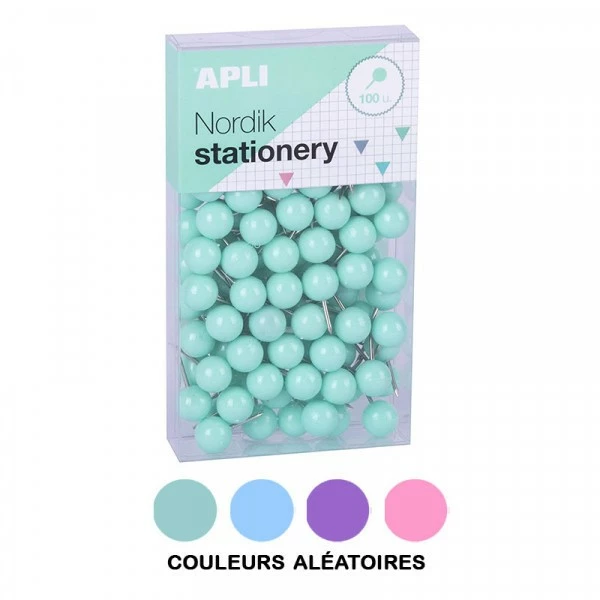 Apli Agipa Boîte De 100 Punaises Rondes Couleurs Pastel Nordik Apli 1 Apli Agipa Boîte De 100 Punaises Rondes Couleurs Pastel Nordik Apli