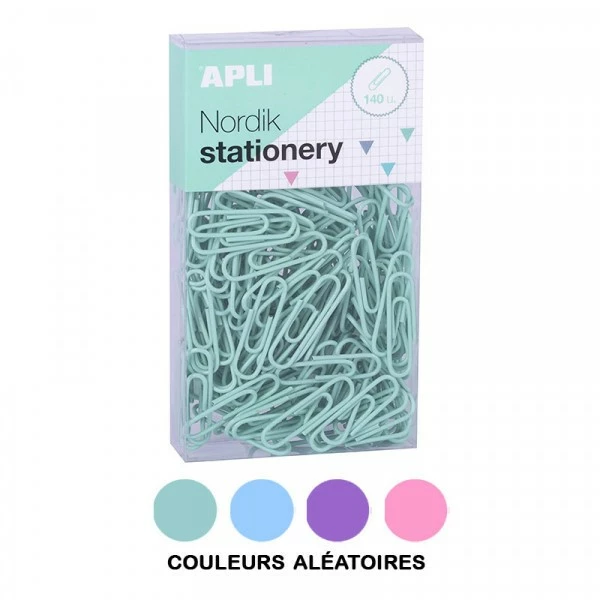 Apli Agipa Boîte De 140 Trombones En Métal Couleurs Pastel Nordik Apli 1 Apli Agipa Boîte De 140 Trombones En Métal Couleurs Pastel Nordik Apli