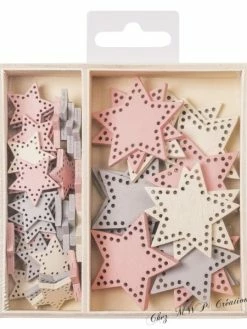 Knorr Prandell Boite Ornements Bois Etoiles 54pces