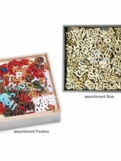 Knorr Prandell Boite Ornements Bois Ou Feutrine "Alphabet"