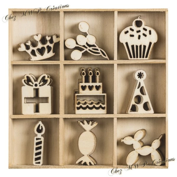 Knorr Prandell Boite Petits Ornements Bois - Happy Birthday 1 Knorr Prandell Boite Petits Ornements Bois - Happy Birthday