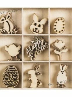 Knorr Prandell Boite Petits Ornements Bois - Pâques