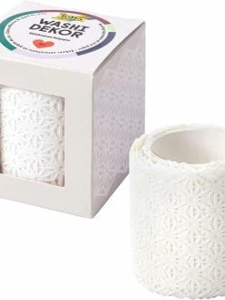 FOLIA Bordure Décorative Décor Washi "Fleurs" - Blanc