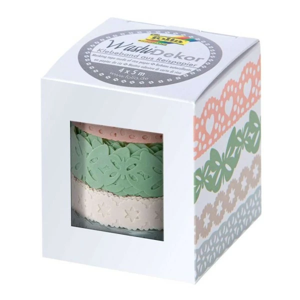 FOLIA Bordure Décorative Décor Washi "Pastel", Set De 4 1 FOLIA Bordure Décorative Décor Washi "Pastel", Set De 4