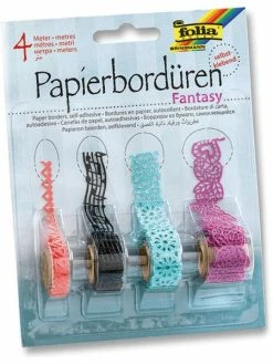FOLIA Bordures En Papier "Fantasy", Autocollant, Assorti
