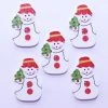 Tricot Créations Bouton De Noël En Bois - Bonhomme De Neige 22mm - Lot De 10