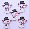 Tricot Créations Bouton De Noël En Bois - Bonhomme De Neige 31mm - Lot De 10
