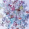 Tricot Créations Bouton De Noël En Bois - Forme Etoile Imprimé - Thème Noël - Lot De 10