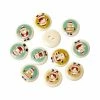 Tricot Créations Bouton De Noël En Bois - Motif Père Noël 15mm - Lot De 25