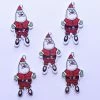 Tricot Créations Bouton De Noël En Bois - Père Noel / Santa Clause 19mm - Lot De 10