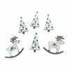 Tricot Créations Bouton De Noël En Bois - Sapin De Noël Et Renne - Lot De 25