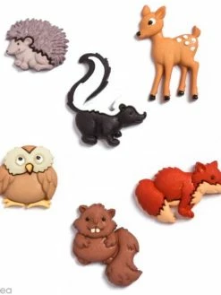 Récréatys Bouton Décoratif - Au Zoo - Animaux De La Forêt X 6