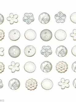 Récréatys Bouton Décoratif - Bouton - Romantique Nacré Blanc X 30