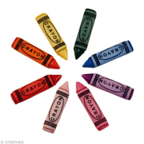 Récréatys Bouton Décoratif - Enfant - Crayons De Couleur X 8 1 Récréatys Bouton Décoratif - Enfant - Crayons De Couleur X 8