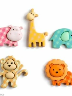 Récréatys Bouton Décoratif - Layette - Jungle X 5