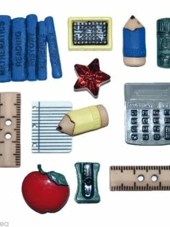 Récréatys Bouton Décoratif - Maison - Trousse D'écolier X 11