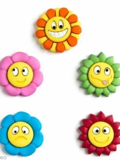 Récréatys Bouton Décoratif - Plage - Fleurs Smileys X 5