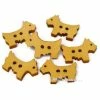 MlleScrap Boutons Bois Chiens - 10 Pièces