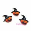 MlleScrap Boutons Bois Citrouilles Halloween Multicolore - 3 Pièces