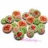 Helz Cuppleditch Boutons Bois - Cœurs -20 Pièces