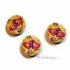 MlleScrap Boutons Bois Décorés Cœurs - 5 Pièces