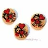 MlleScrap Boutons Bois Décorés Cœurs - 5 Pièces