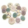MlleScrap Boutons Bois Décorés - Dovecraft - 16 Pièces