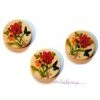 MlleScrap Boutons Bois Décorés Fleurs - 5 Pièces