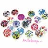 MlleScrap Boutons Bois Décorés Multicolores - 10 Pièces