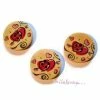 MlleScrap Boutons Bois Déocrés Cœurs - 5 Pièces