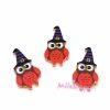 MlleScrap Boutons Bois Hiboux Halloween Multicolore - 3 Pièces