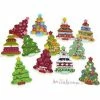MlleScrap Boutons Bois Sapins De Noel - 12 Pièces