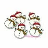 MlleScrap Boutons Bonhommes De Neige Bois Multicolore - 5 Pièces
