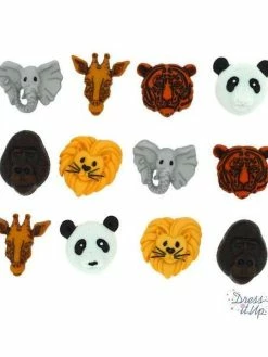Jesse James Boutons Dress It Up : Animal World - Animaux De Monde - Boutons Fantaisie 3D