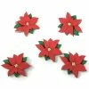 Boutons Dress It Up : Collection Noël - Red Poinsettias : Poinsettias Rouge Scrapbooking