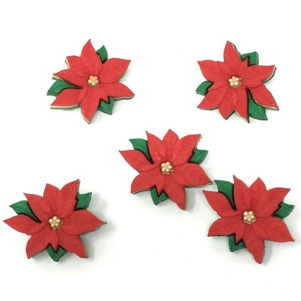 Boutons Dress It Up : Collection Noël - Red Poinsettias : Poinsettias Rouge Scrapbooking 1 Boutons Dress It Up : Collection Noël - Red Poinsettias : Poinsettias Rouge Scrapbooking